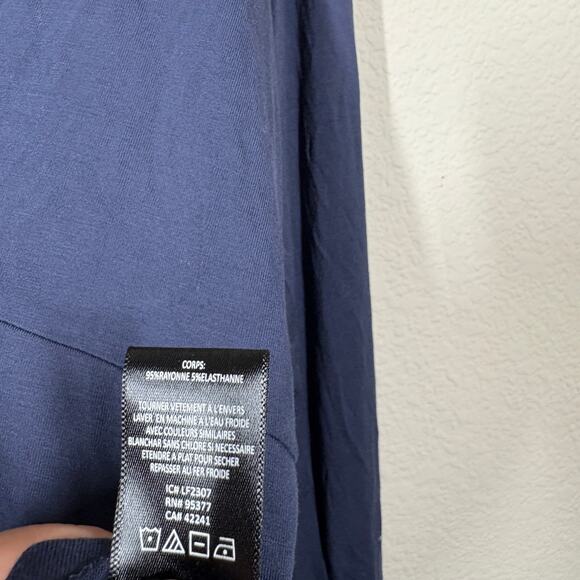 Sanctuary Plus 1X Twisted Front Top Shirt Navy Blue V Neck Long Sleeves Stretch - Picture 9 of 9